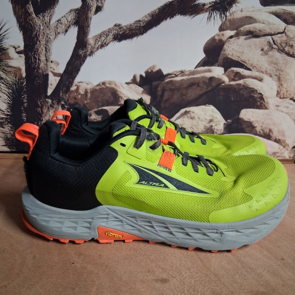 Altra Timp 5 Mens Trail Running Shoes Lime Green Black Orange Vibram Sz 11
